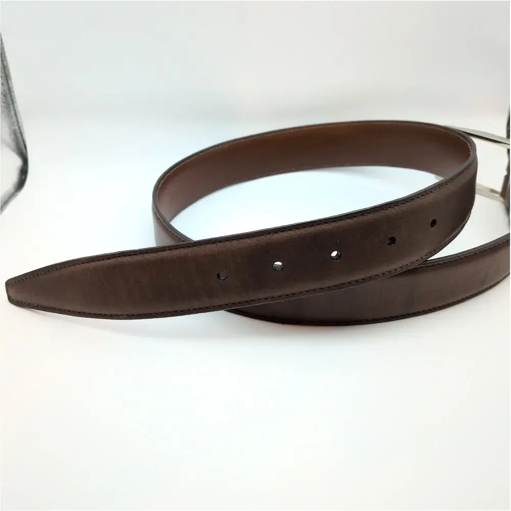 Torino Tumbled Glove Cowhide Leather Belt Brown Pointed End Men's 32 Made in USA